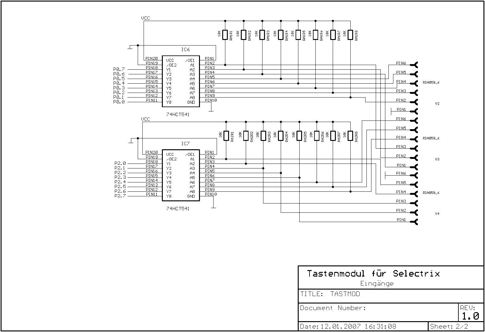 Tastenmodul Eing&auml;nge